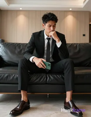 A handsome an anonymous figure man with a slim build and light to medium tan ski