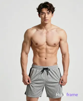 An adult masculine man in polished anime style stands upright with torso slightly turned right, hand