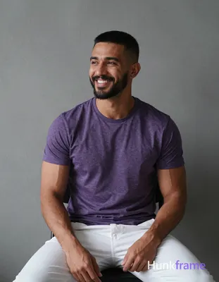 Asian man with short buzz cut black hair high and tight fade sides, clean-shaven