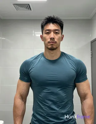 Asian man with short black textured hair and stubble beard stands facing camera in a chest-to-chin c