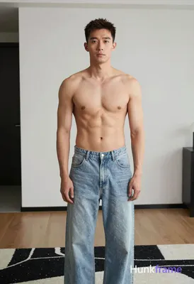 Photograph of exactly 1 adult man. Man 1: Asian, light-medium, square-jawed with