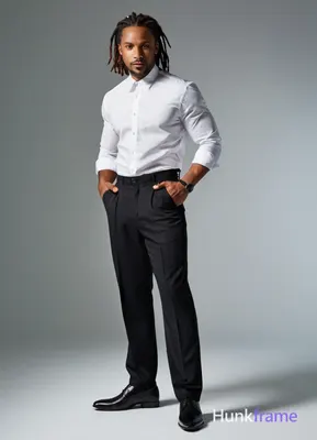 A handsome African man with medium skin, dreadlocks, dark eyes, no glasses or be