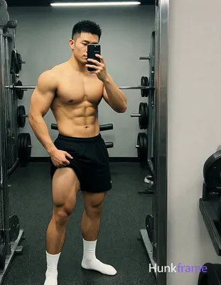 Asian man with light-medium skin and black short textured crop hair, clean-shave