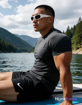 Heavily muscular adult man with substantial muscle mass, wide shoulders, thick n