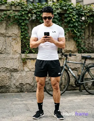 Asian man with light-medium skin, short black side-parted slick-back hair, dark-tinted rectangular s
