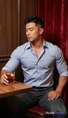 an anonymous figure man in his 30s with light to medium tan skin, short dark black textured hair wit