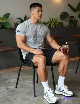 an anonymous figure man with light medium tan skin and short black buzz cut feat