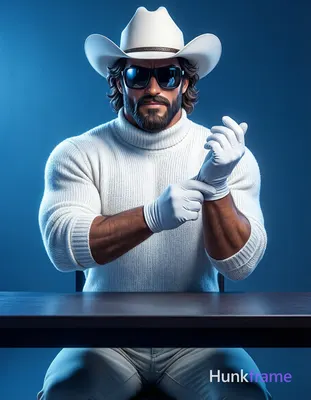 A fair-skinned Caucasian man with a full trimmed beard and mustache stands behind a dark table in an