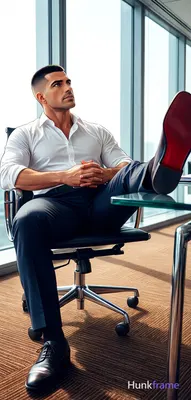 an anonymous figure man in his 30s with a short black buzz cut and clean-shaven 