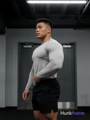 Heavily muscular adult man with substantial muscle mass, wide shoulders, thick n