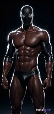 A dark-skinned adult man stands in a vertical portrait, torso angled slightly ri