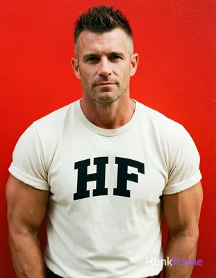 an anonymous figure adult man with short spiky dark brown hair fading to a tight