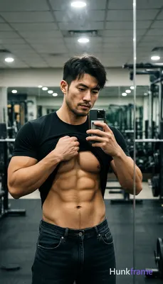 Photograph of exactly 1 adult man. Man 1: Asian, light-medium, oval with defined