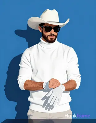 A fair-skinned Caucasian man with a full trimmed beard and mustache stands behind a dark table in bo