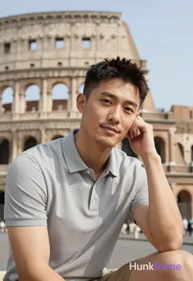 Asian man with short dark hair featuring a textured top and faded sides, clean neckline, light-mediu