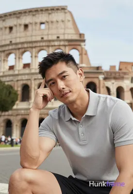 Asian man with light-medium skin and short dark hair featuring a textured top, faded sides, clean ne