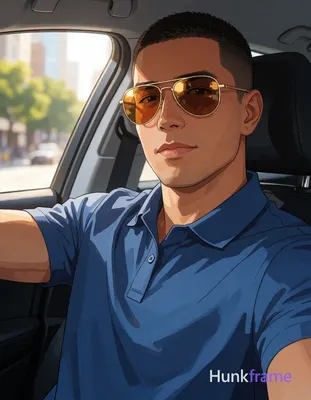 an anonymous figure man with light-medium skin and short buzz cut black hair, we