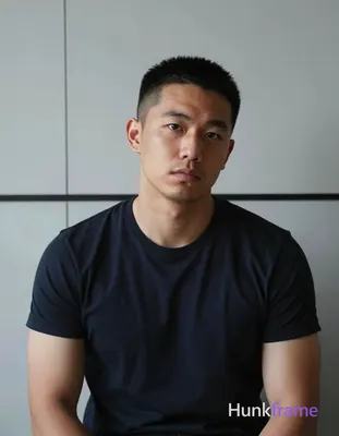 an anonymous figure man with light to medium tan skin and subtle shadows under the jawline, black sh