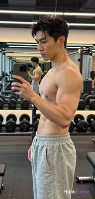 Photograph of exactly 1 adult man. Man 1: Asian, light to medium tan, oval with 