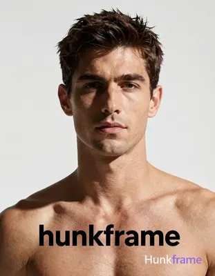 Adult man with dark brown short textured hair and light to medium skin, shirtles