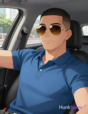 an anonymous figure man with light-medium skin and short buzz cut black hair, we
