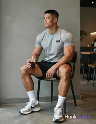 an anonymous figure man light medium tan skin short black buzz cut faded sides clean shaven neutral 