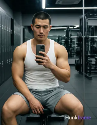 Photograph of exactly 1 adult man. Man 1: East Asian, light-medium, square-jawed
