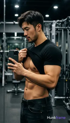 Photograph of exactly 1 adult man. Man 1: Asian, light-medium, oval with defined