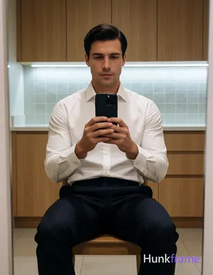 Photograph of exactly 1 adult man. Man 1: light to medium, oval with defined jaw