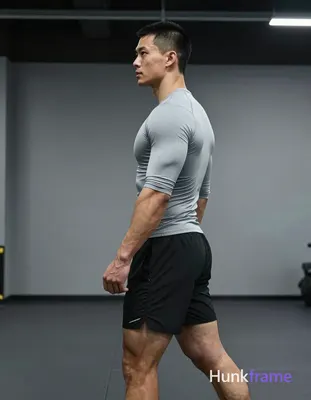 an anonymous figure man with light-medium skin and short black buzz cut featuring textured top, clea