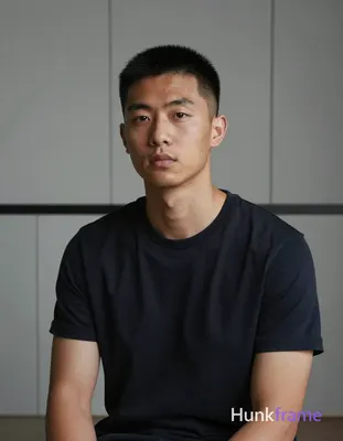 an anonymous figure man with light to medium tan skin and subtle shadows under the jawline, black sh