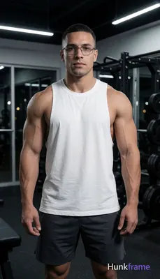 Heavily muscular adult man with substantial muscle mass, wide shoulders, thick n