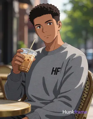 an anonymous figure man with light to medium tan skin and short textured dark brown hair, clean-shav