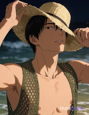 Asian man with tanned skin and short black straight hair stands in shallow water at night, adjusting