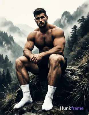 handsome masculine man in an ink wash painting style, seated with a full body cr