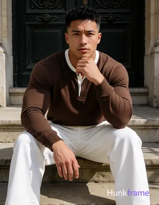 Heavily muscular adult man with substantial muscle mass, wide shoulders, thick neck, large chest and