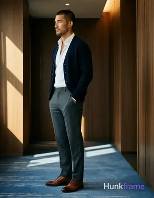 an anonymous figure man with light to medium tan skin and warm undertones, buzz cut dark brown hair 