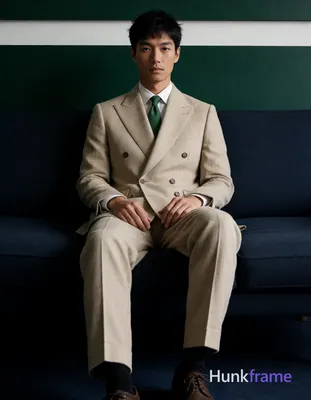Photograph of exactly 1 adult man. Man 1: Asian, light-medium, oval with defined
