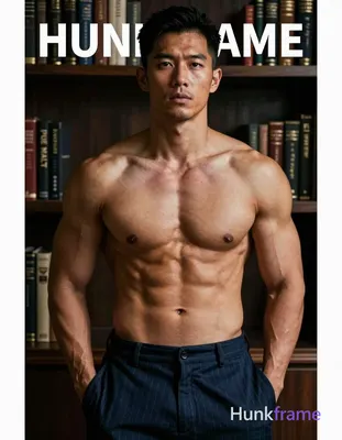 Asian man with tanned skin and short black hair styled back, clean-shaven face with neutral direct g