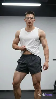 an anonymous figure man with light to medium tan skin and a short dark brown buzz cut wearing rectan
