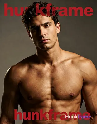 Adult man with dark brown short textured hair and light to medium skin, shirtless showing broad shou