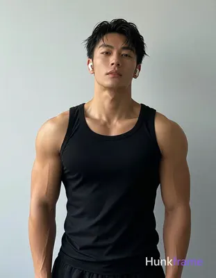 an anonymous figure adult man with light to medium tan skin and short dark black hair slightly tousl
