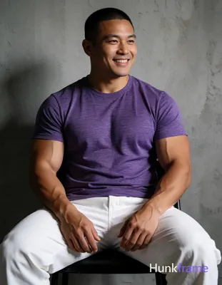Heavily muscular adult man with substantial muscle mass, wide shoulders, thick n
