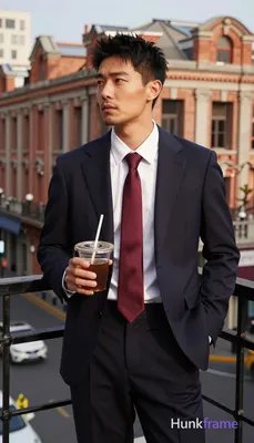 an anonymous figure man in his 30s with light to medium tan skin and warm undertones, black thick ha