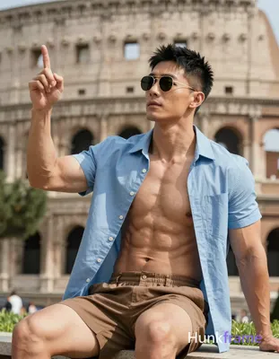 Asian man with light-medium skin and short black hair featuring a textured top and faded sides, wear