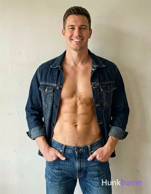 A handsome Caucasian man in his twenties stands facing the camera with a confide