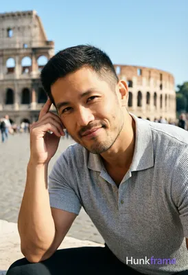 Asian man with light-medium skin and short dark hair featuring a textured top, faded sides, clean ne