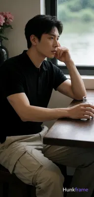 an anonymous figure man in a tasteful suggestive pose for fine-art photography, seated sideways at a