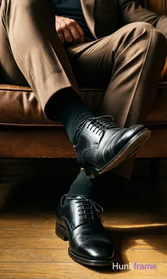 Close-up athletic photography of a muscular masculine man seated with legs extended and crossed at t