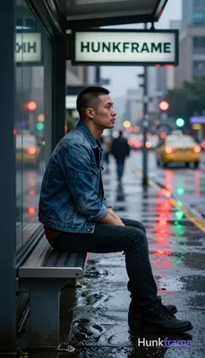 Asian man with short buzz cut, dark brown/black textured top and faded sides, cl